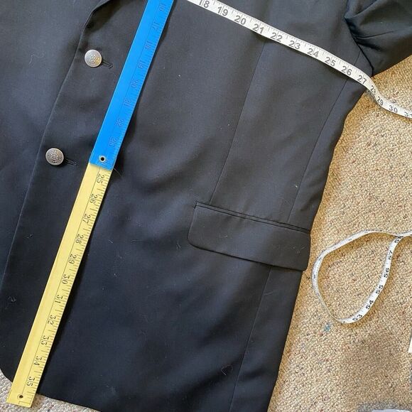 Y2K Jack Victor Classic Powell SPJ Wool Blazer Suit Jacket Sport Coat Black 52PL - Picture 3 of 14